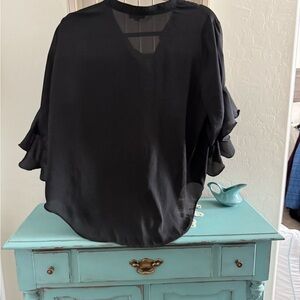 Vince Camuto Black Ruffle Sleeve Blouse